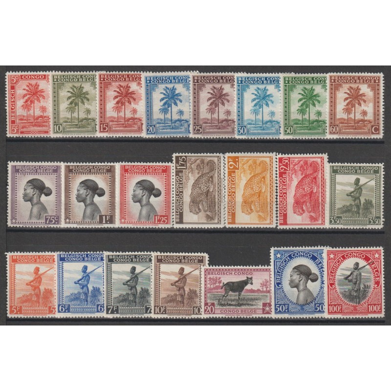 1942 - CONGO - COB 228/48** - SCOTT 187/206 + 226/7 - MNH