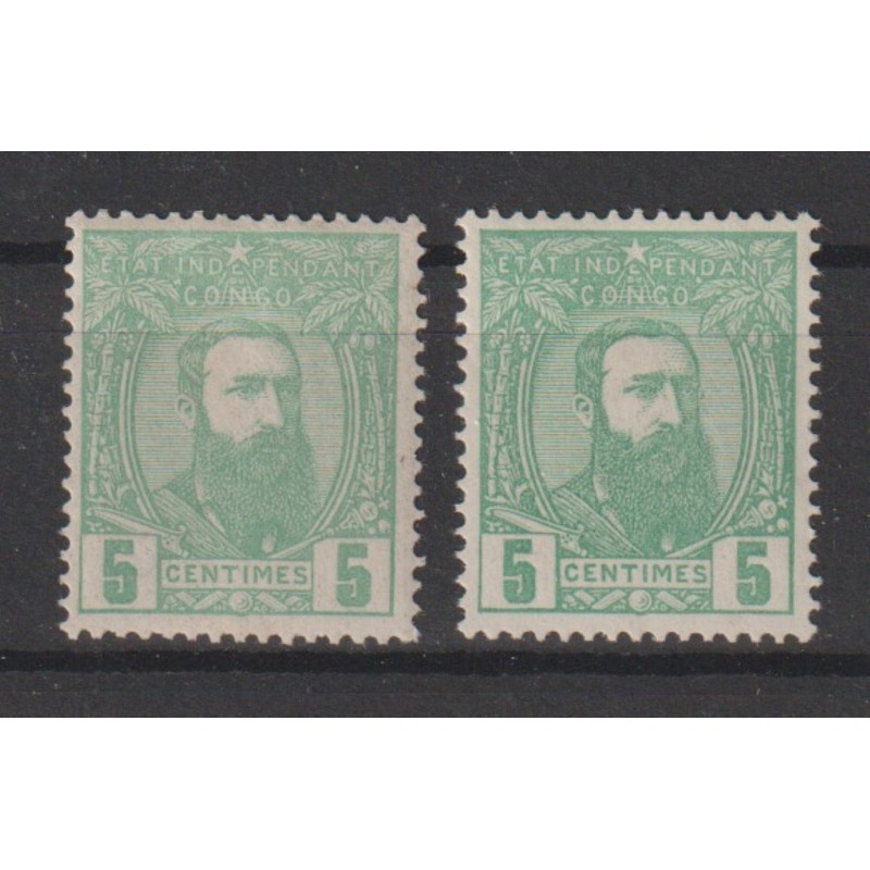 1887 - Congo - COB 6 + 6a** - SCOTT 6 - The 2 different shades - MNH