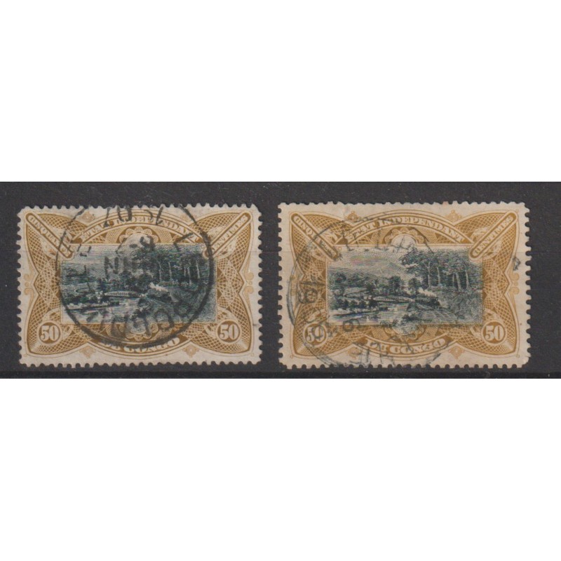 1894 - CONGO - COB 25 + 25a - SCOTT 23 - The 2 different shades