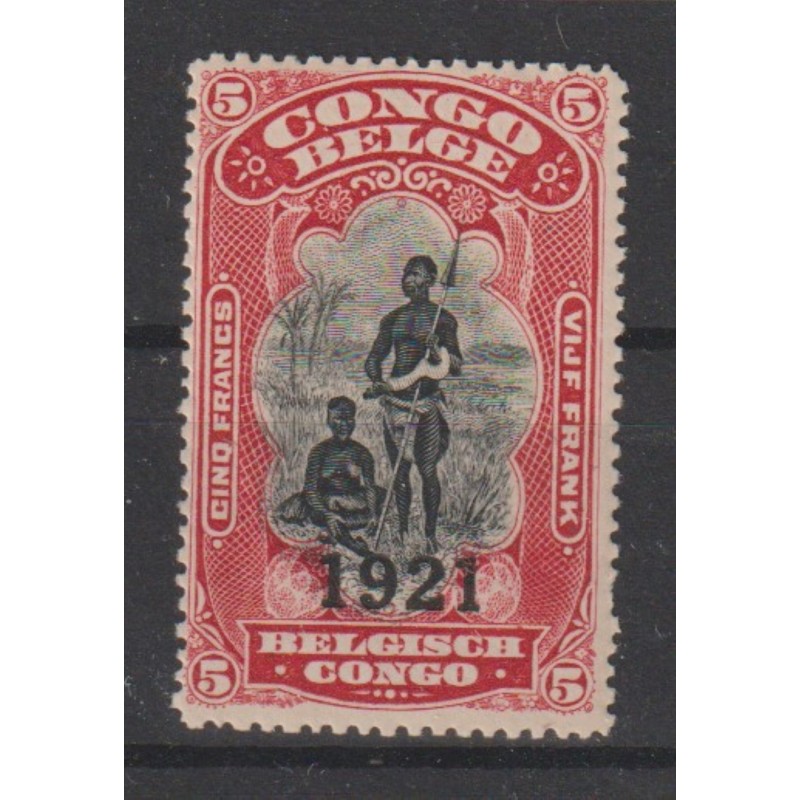 1921 - Congo - COB 93* - Scott 72 - Perforation 15 - SURCHARGED - MH