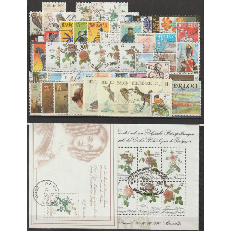 1990 - Year set - 49 stamps + 2 sheets - Used