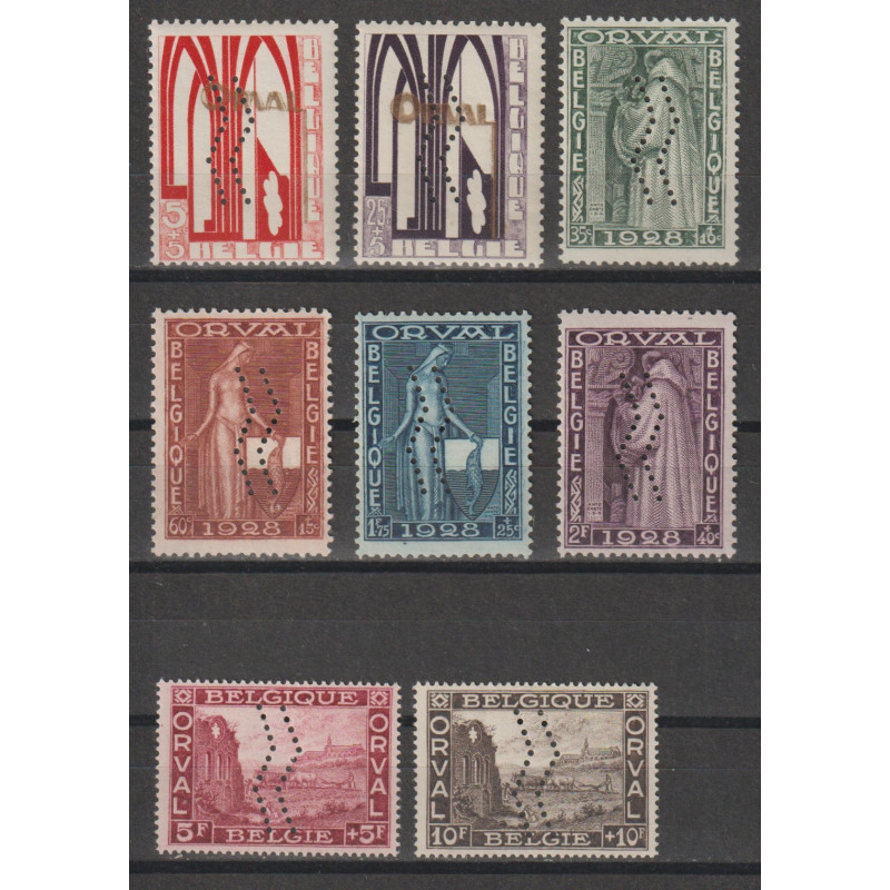 1928 - COB 258A/66AA** - Scott B69/77 - Perforated with a double vertical line - With certificate - MNH