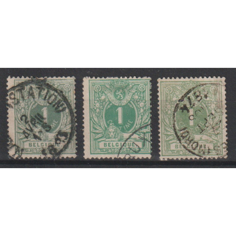 1869/83 - COB 26 + a/b - SCOTT 28 - Perf. 15 - The 3 different shades