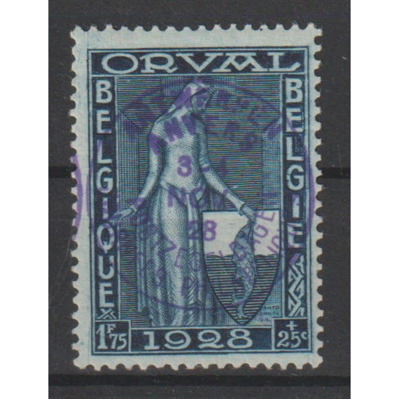 1928 - COB 266E* - SCOTT B73 - SURCHARGED "ANTWERPEN" - ORVAL - MH