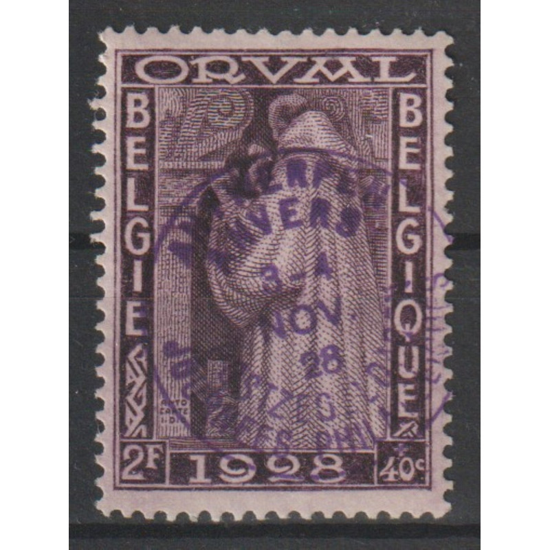 1928 - COB 266F* - SCOTT B74 - SURCHARGED "ANTWERPEN" - ORVAL - MH