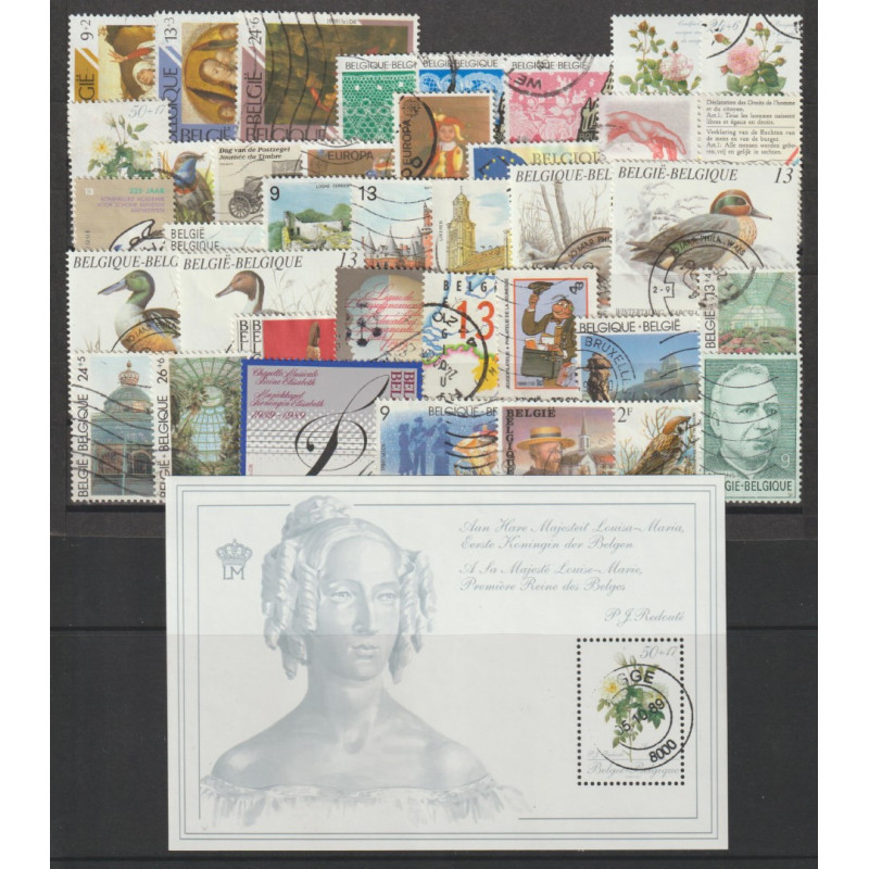 1989 - Year set - 37 stamps + 1 sheet