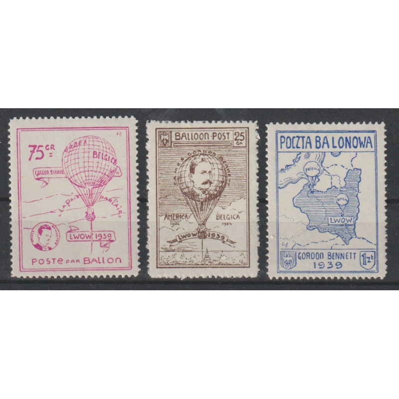 1939 - Erinnophilie - COB E19/21** - Gordon-Bennett Cup - MNH