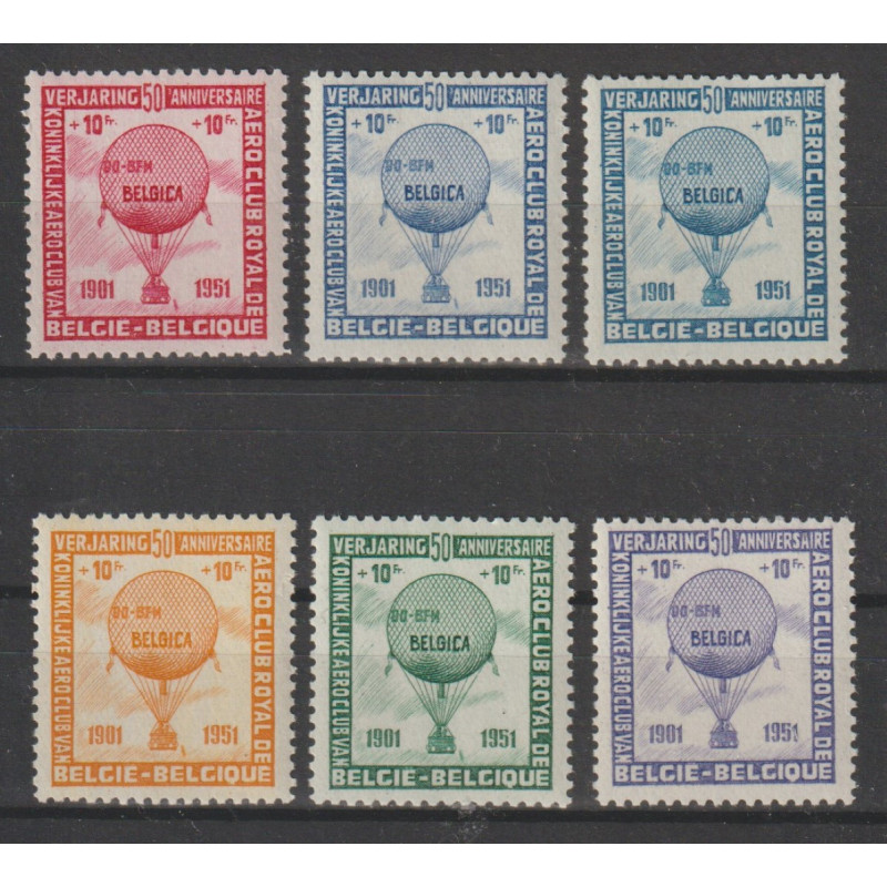 1951 - Erinnophilie - COB E57/62** - Balloons "Belgica" - MNH