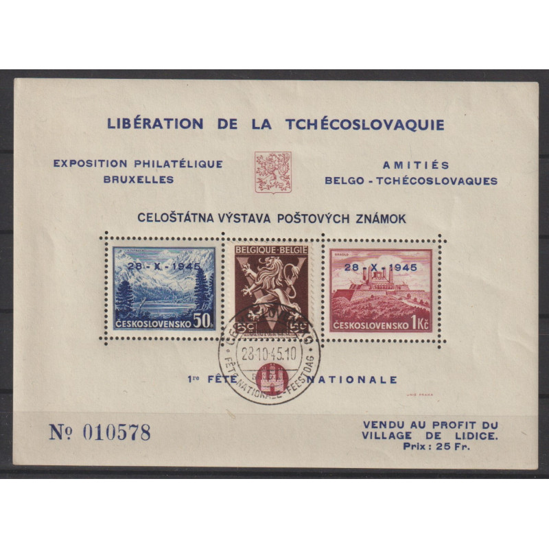 1945 - Erinnophilie - COB E50** - French text - LIBERATION OF CZECHOSLOVAKIA - MNH