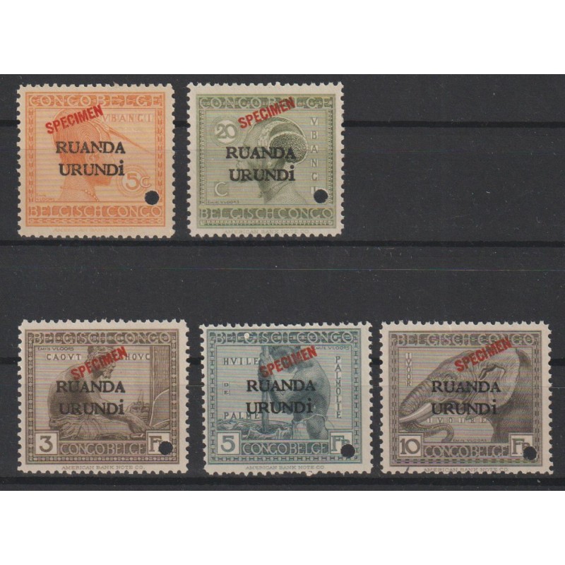 1924 - RUANDA-URUNDI - With red "SPECIMEN" overprint and perforation - MNH