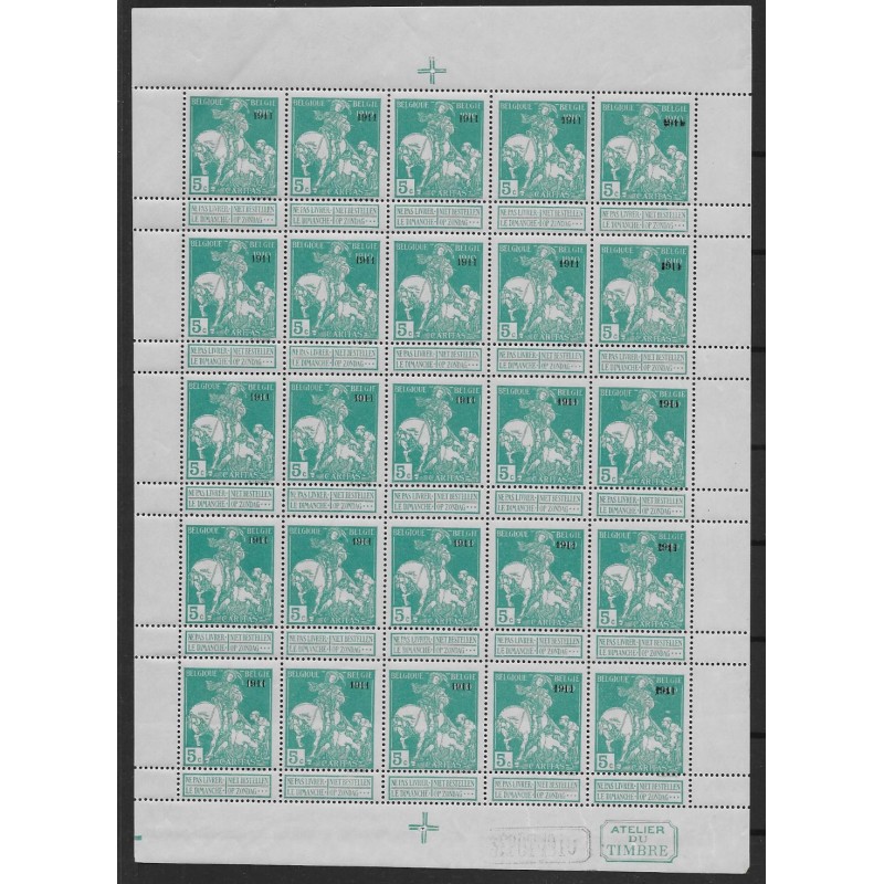 1911 - COB 97** - Scott B15 - SHEET OF 25 - Scarce