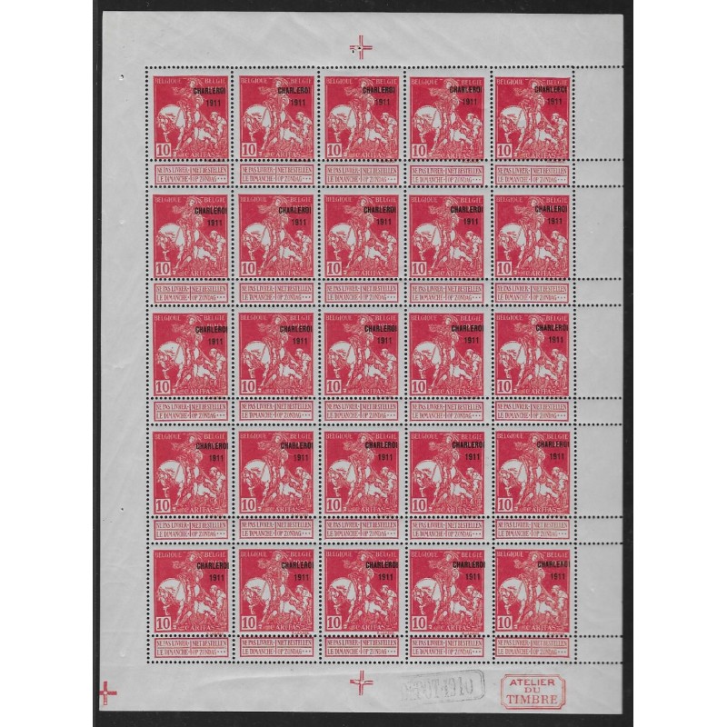 1911 - COB 107** - Scott B24 - SHEET OF 25 - Scarce