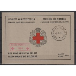 1953 - COB 914B - SCOTT B534a - Booklet - Special cancellation "OVERSTROMINGEN 1953"