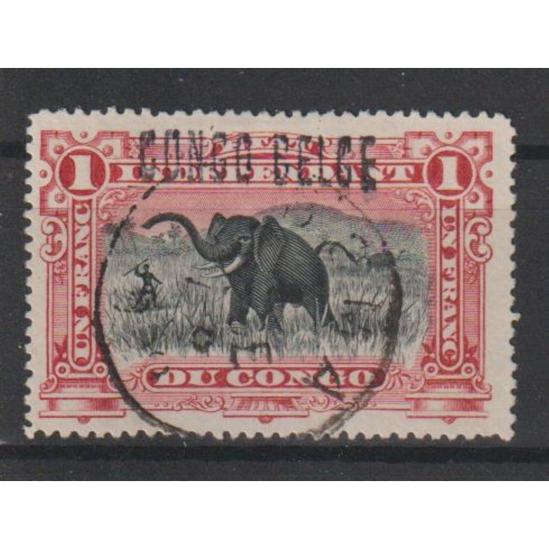 1909 - Congo - COB 36L1 - SCOTT 37a - Handstamped in Bruxelles