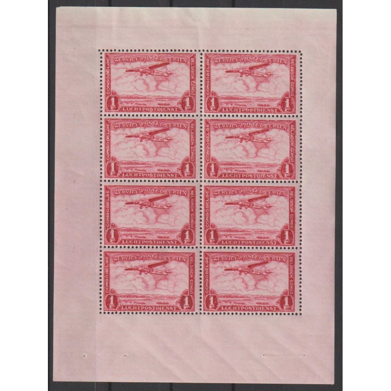 1934 - CONGO - Air Post - Sheet - COB PA8** - Scott C8a - MNH