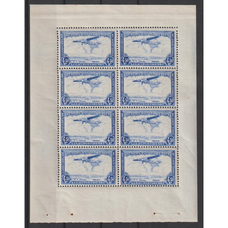 1934 - CONGO - Air Post - Sheet - COB PA11** - Scott C11a - MNH