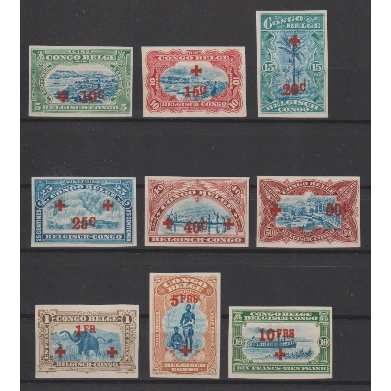 1918 - CONGO - COB 72/80** - SCOTT B1/9 - Imperforated - MNH