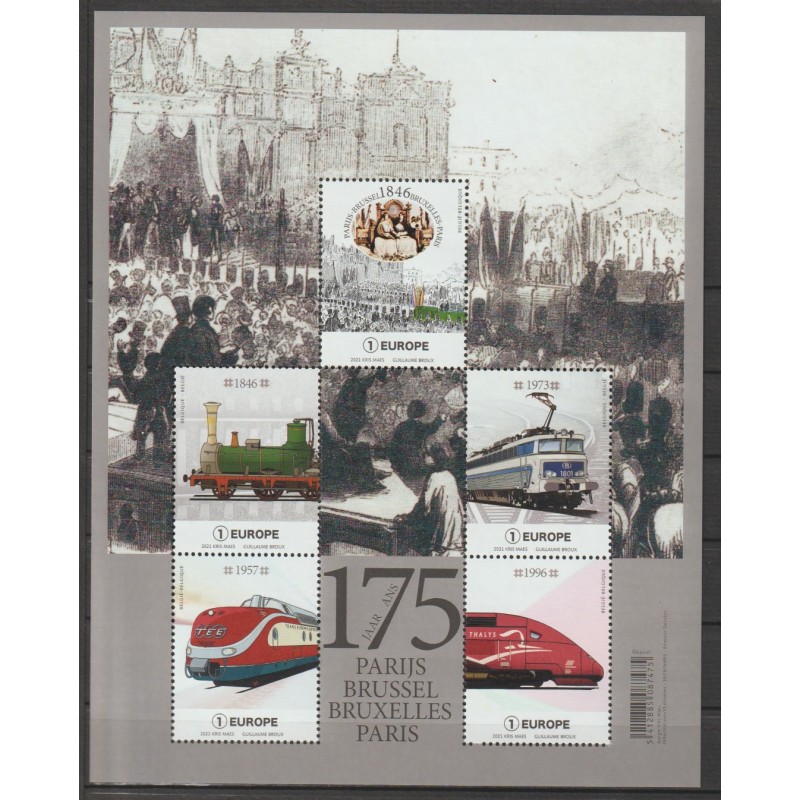 2021 - COB BL304** - 175 years of rail link between Paris and Brussels - MNH