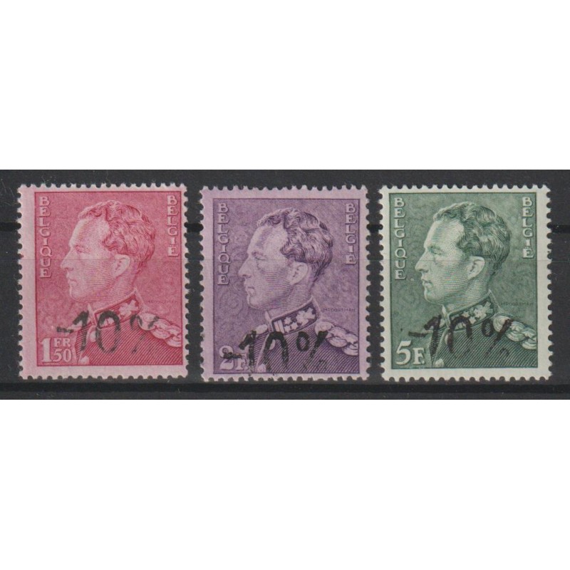 1946 - COB 724A/E** - SURCHARGED -10% - MNH