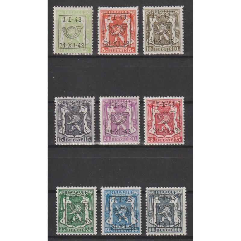 1943 - COB PRE493/501** - 24 - MNH