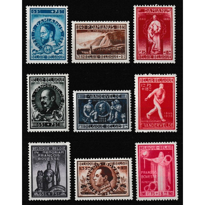 1946 - COB 728/36** - Scott B417/25 - MNH