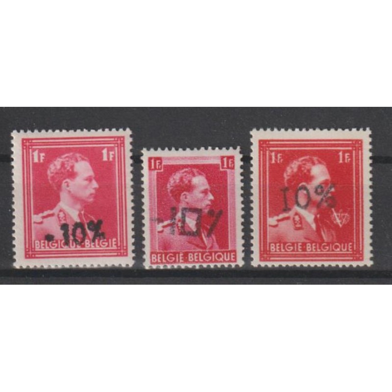 1946 - COB 724a/c* - SURCHARGED -10% - MH