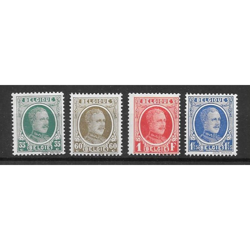 1927 - COB 254/7** - SCOTT 155 + 158 + 161 + 187 - MNH