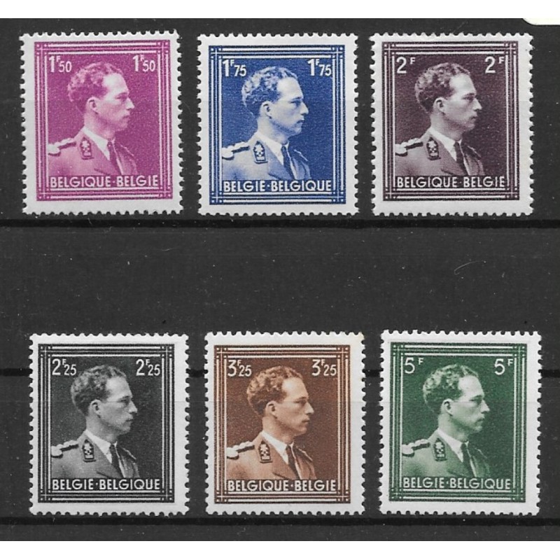 1943 - COB 641/6** - Scott 286/7 + 289/90 + 292/3 - MNH