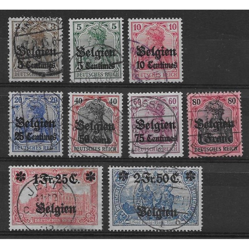 1914 - German Occupation in Belgium - COB OC1/9 - SCOTT N1/9